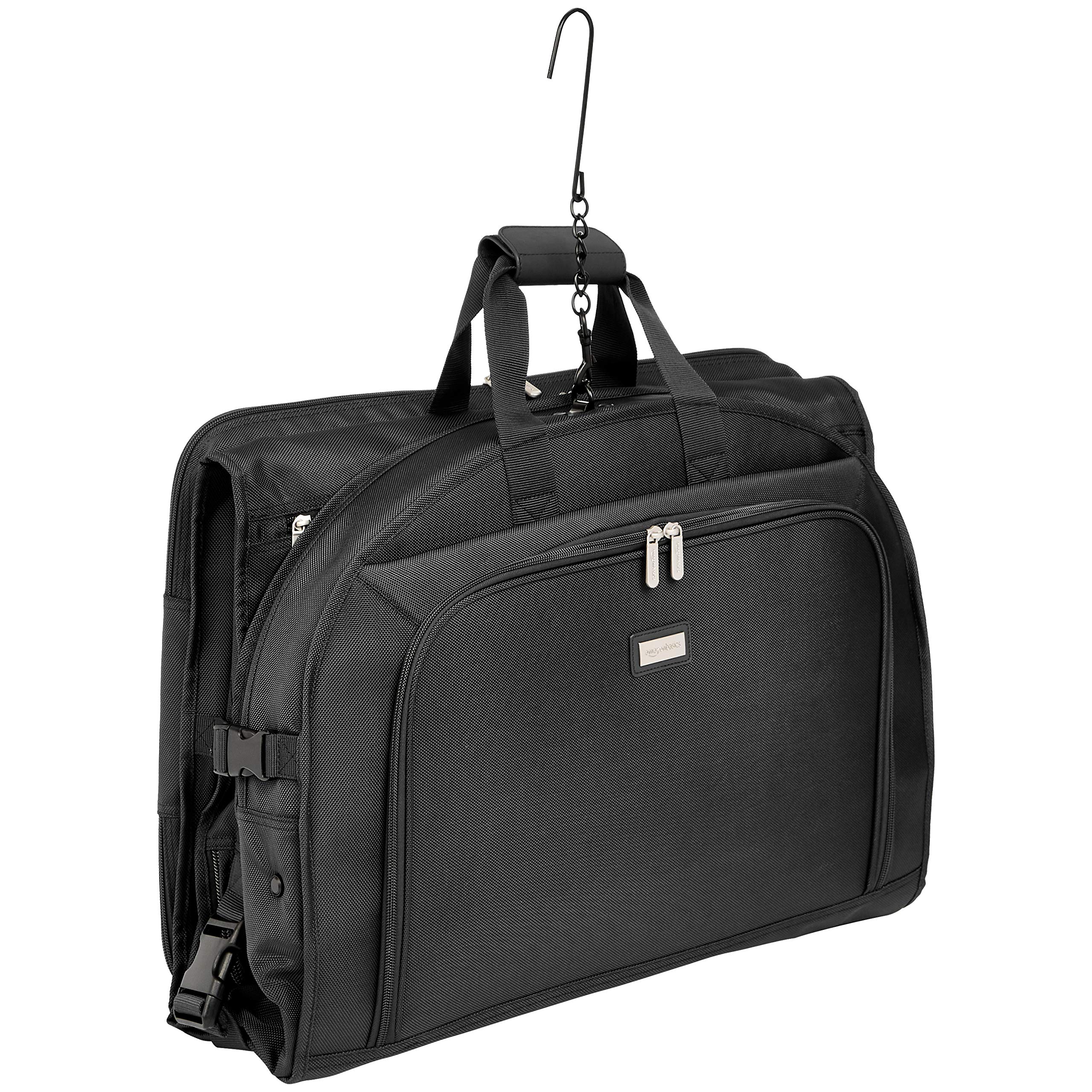 AmazonBasics Premium 三摺掛式衣物袋｜22.5吋・黑色