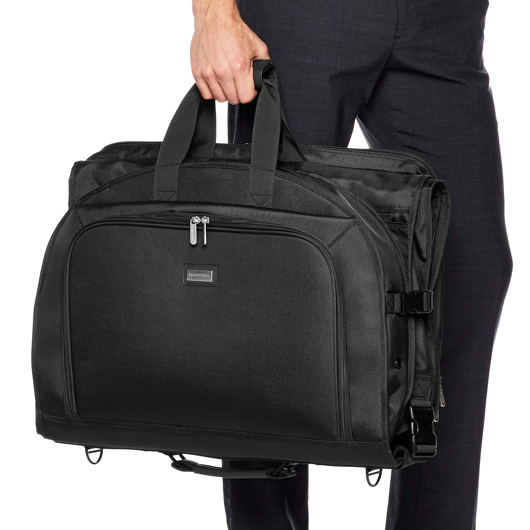 AmazonBasics Premium 三摺掛式衣物袋｜22.5吋・黑色 · 圖片 5